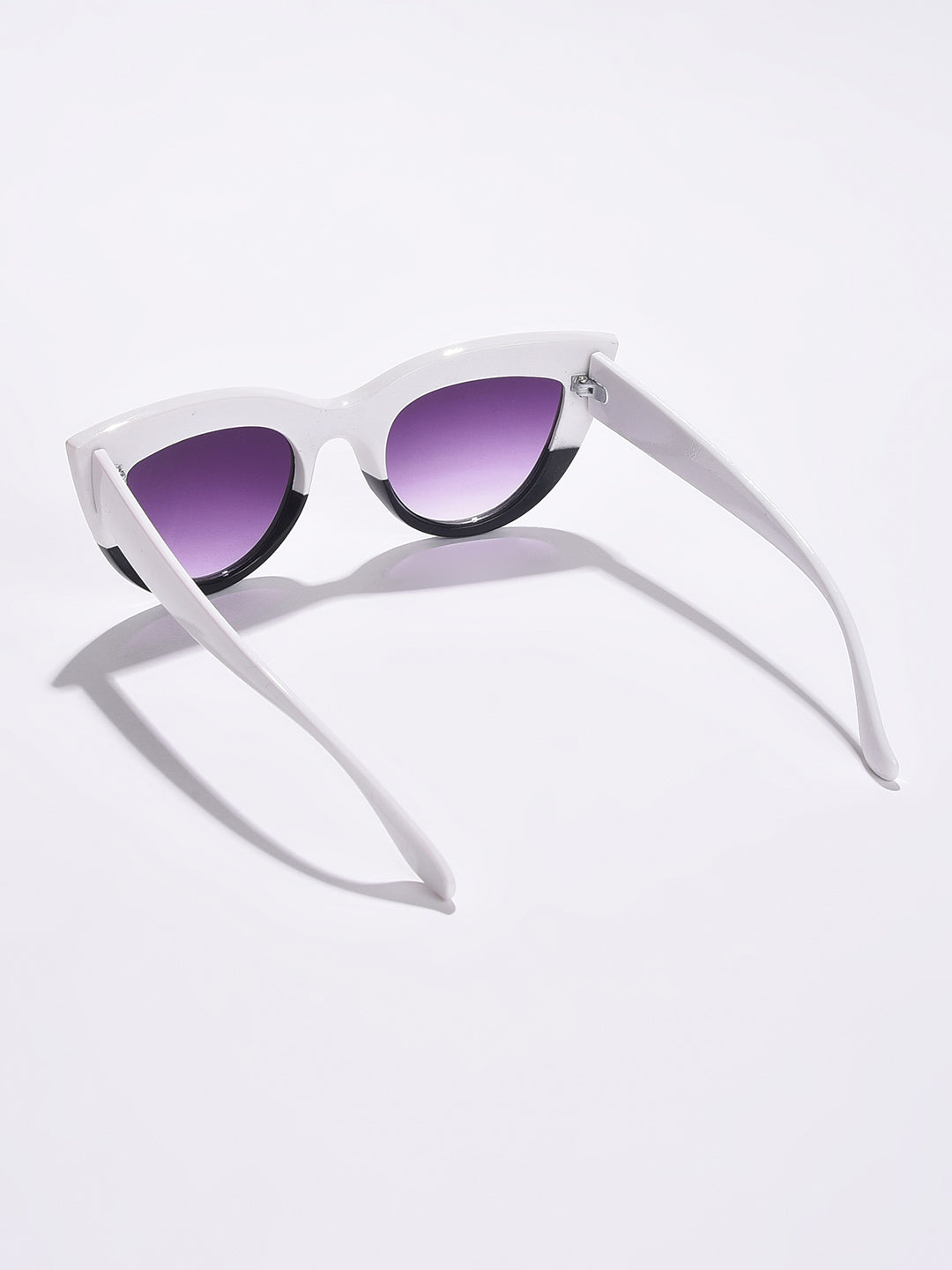 Purple Lens White Cateye Sunglasses - Shop authentic Indian Women's Fashion by Haute Sauce