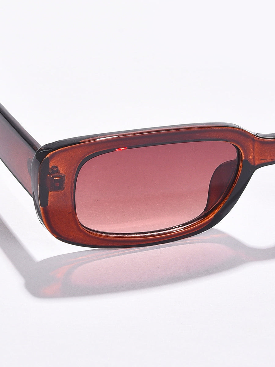 Brown Lens Brown Rectangle Sunglasses - Shop authentic Indian Women's Fashion by Haute Sauce