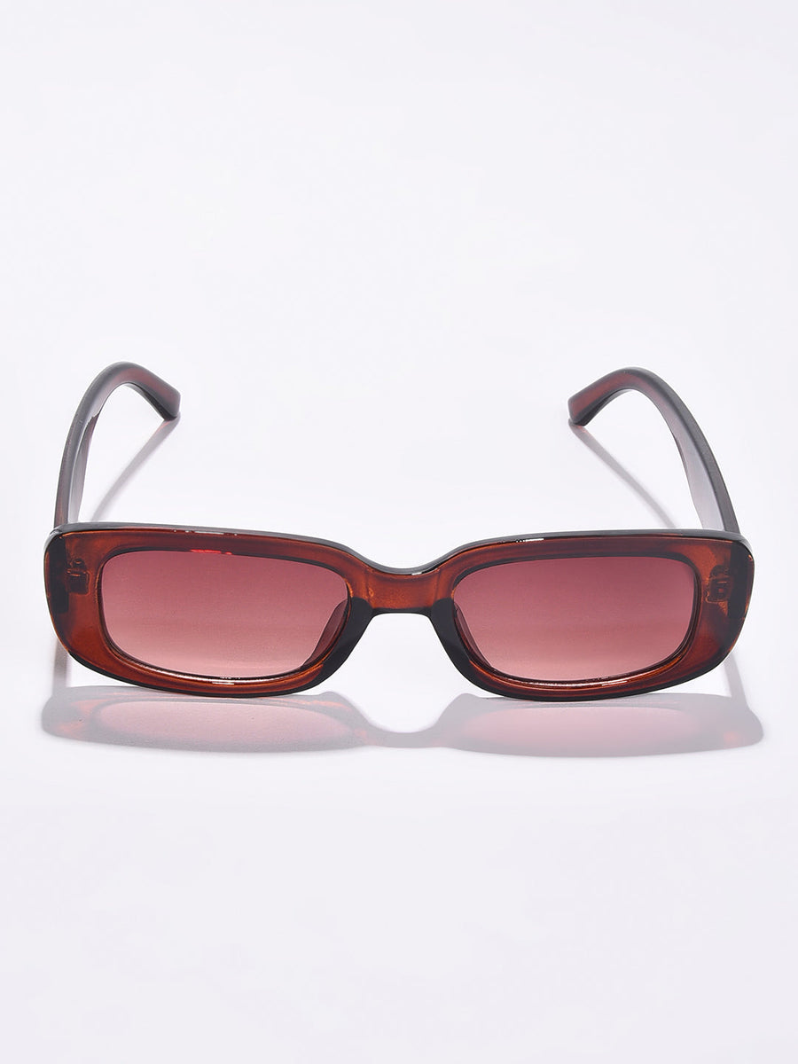 Brown Lens Brown Rectangle Sunglasses - Shop authentic Indian Women's Fashion by Haute Sauce