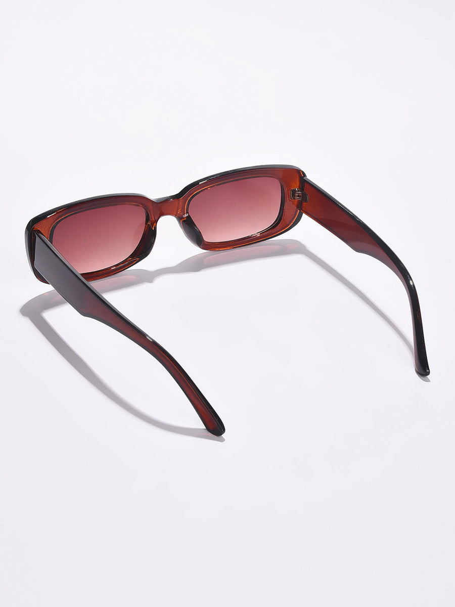 Brown Lens Brown Rectangle Sunglasses - Shop authentic Indian Women's Fashion by Haute Sauce
