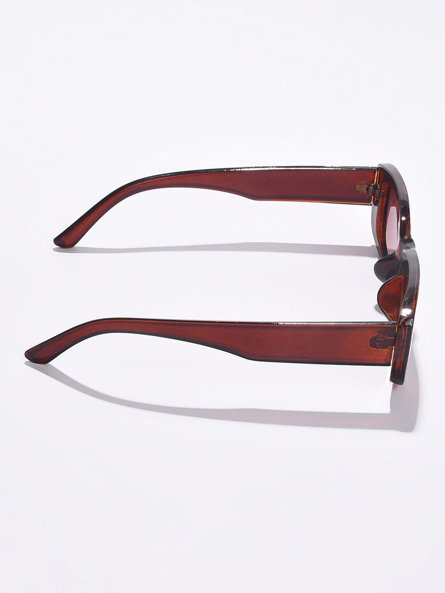 Brown Lens Brown Rectangle Sunglasses - Shop authentic Indian Women's Fashion by Haute Sauce