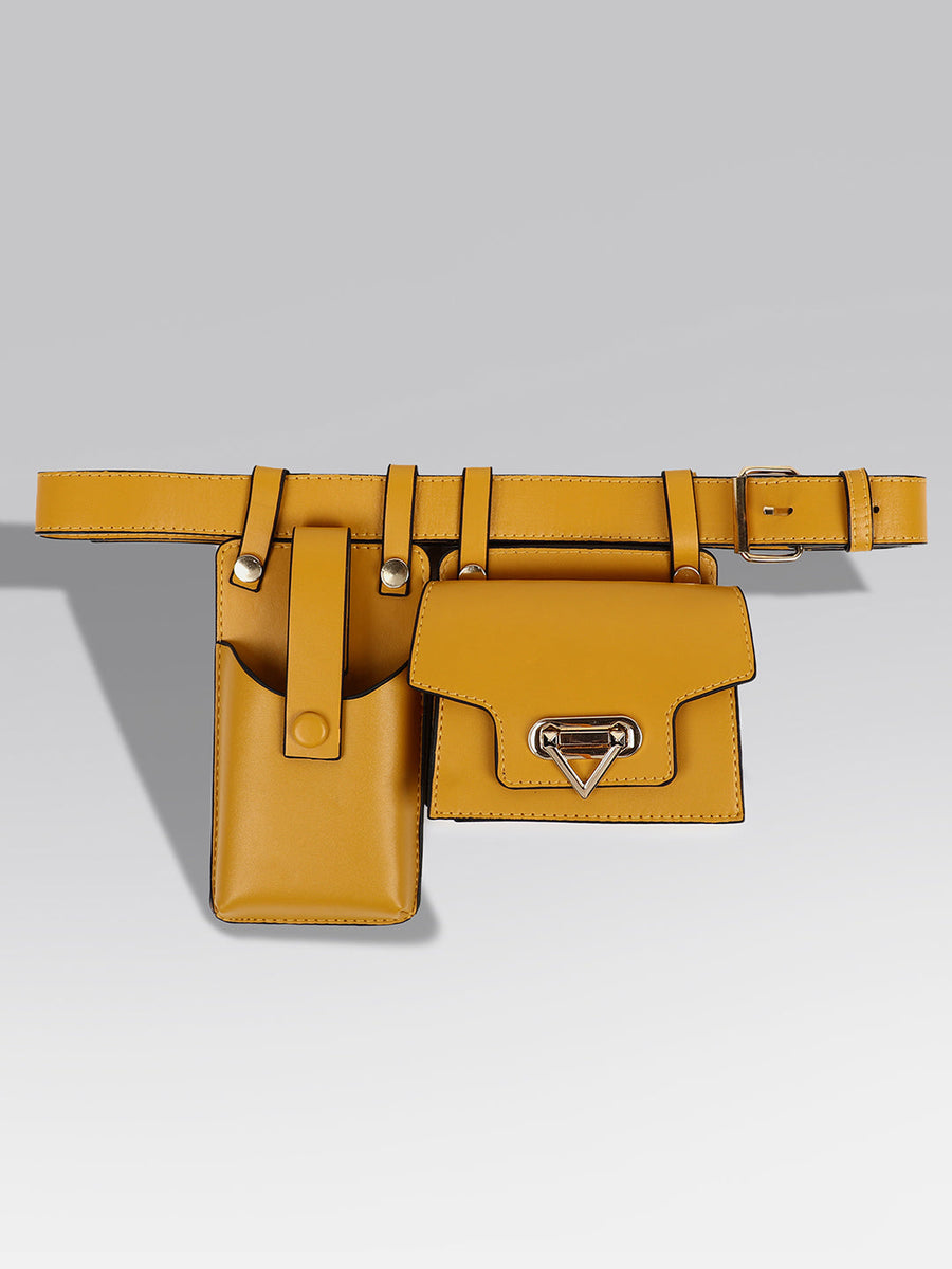 On-The-Go Glamour Yellow Belt Bag - Shop authentic Indian Women's Fashion by Haute Sauce