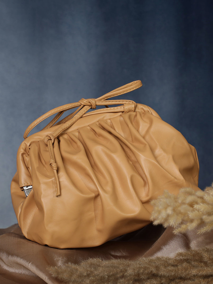 Warm-Hued Tan Brown Cross Body Bag - Shop authentic Indian Women's Fashion by Haute Sauce