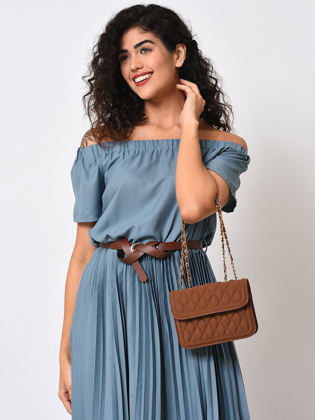 Quilted Quest Brown Cross Body Bag - Shop authentic Indian Women's Fashion by Haute Sauce