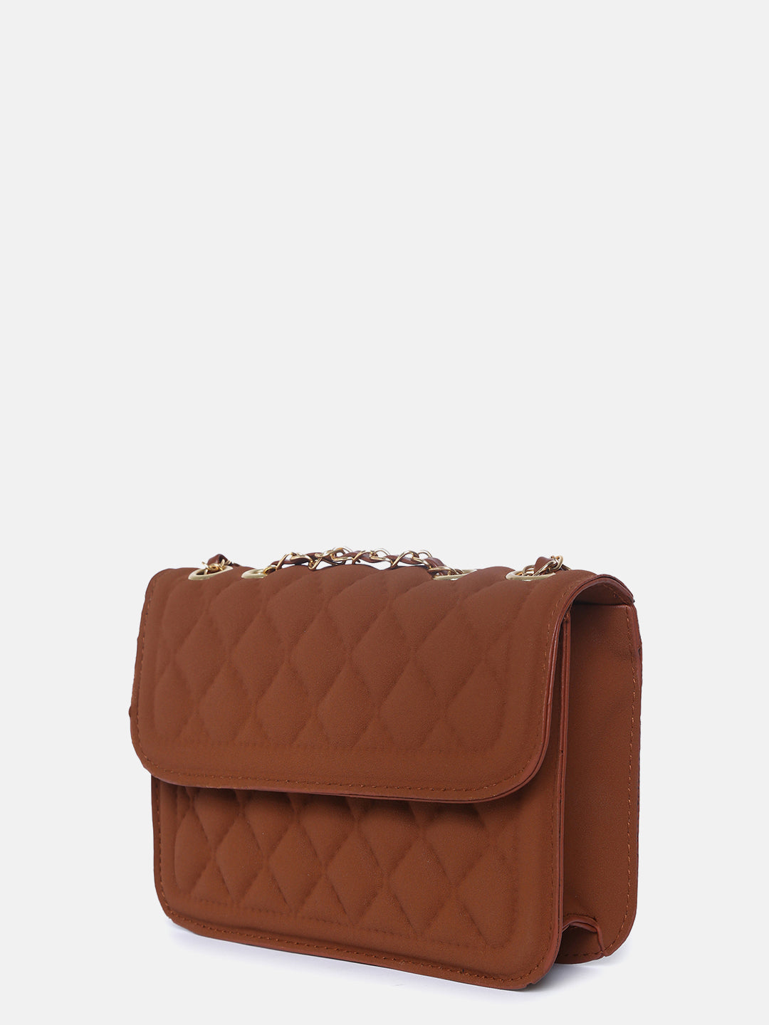 Quilted Quest Brown Cross Body Bag - Shop authentic Indian Women's Fashion by Haute Sauce