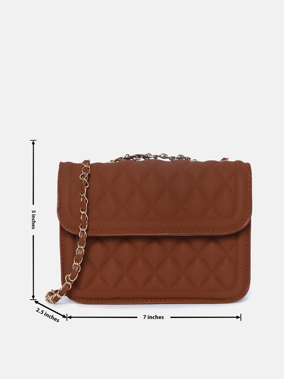 Quilted Quest Brown Cross Body Bag - Shop authentic Indian Women's Fashion by Haute Sauce