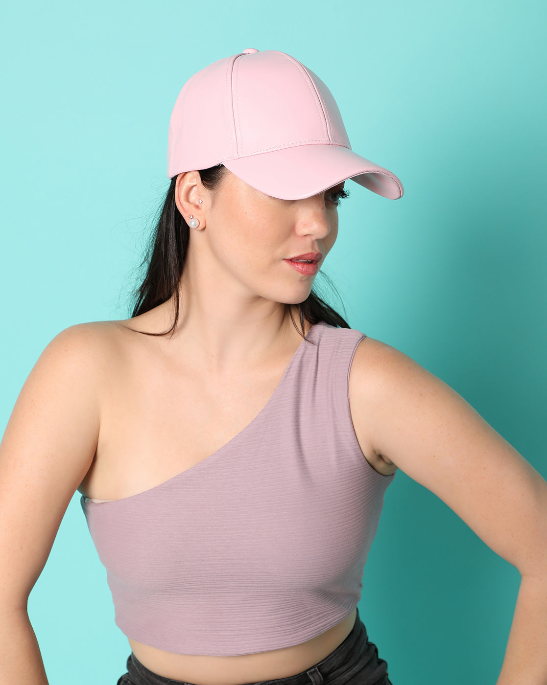 Pink Solid Baseball Cap - Shop authentic Indian Women's Fashion by Haute Sauce