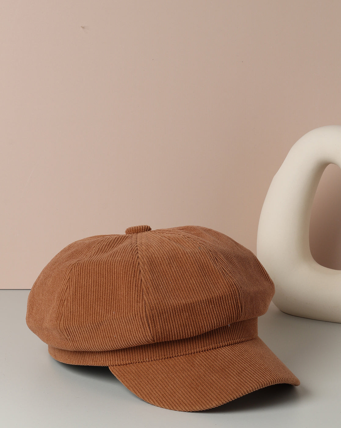 Solid Brown Vintage Breton Cap - Shop authentic Indian Women's Fashion by Haute Sauce