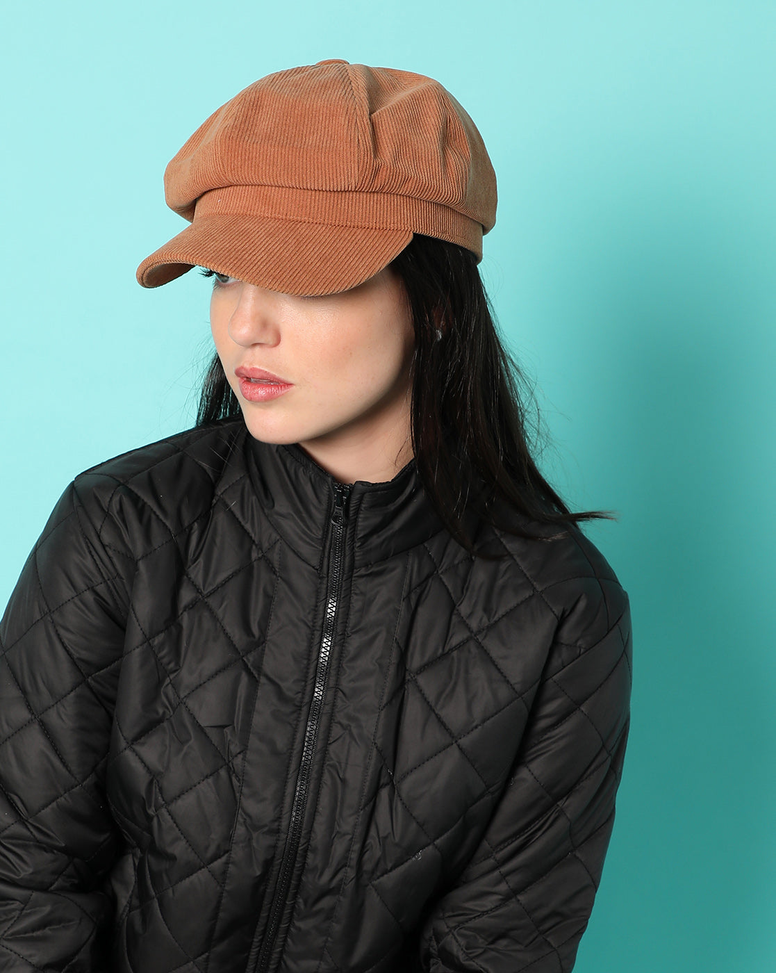 Solid Brown Vintage Breton Cap - Shop authentic Indian Women's Fashion by Haute Sauce