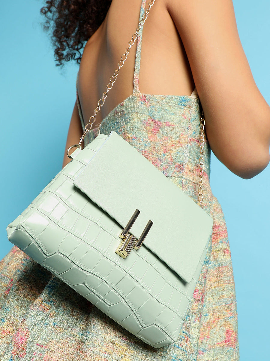 Terry Green Cross Body Bag - Shop authentic Indian Women's Fashion by Haute Sauce