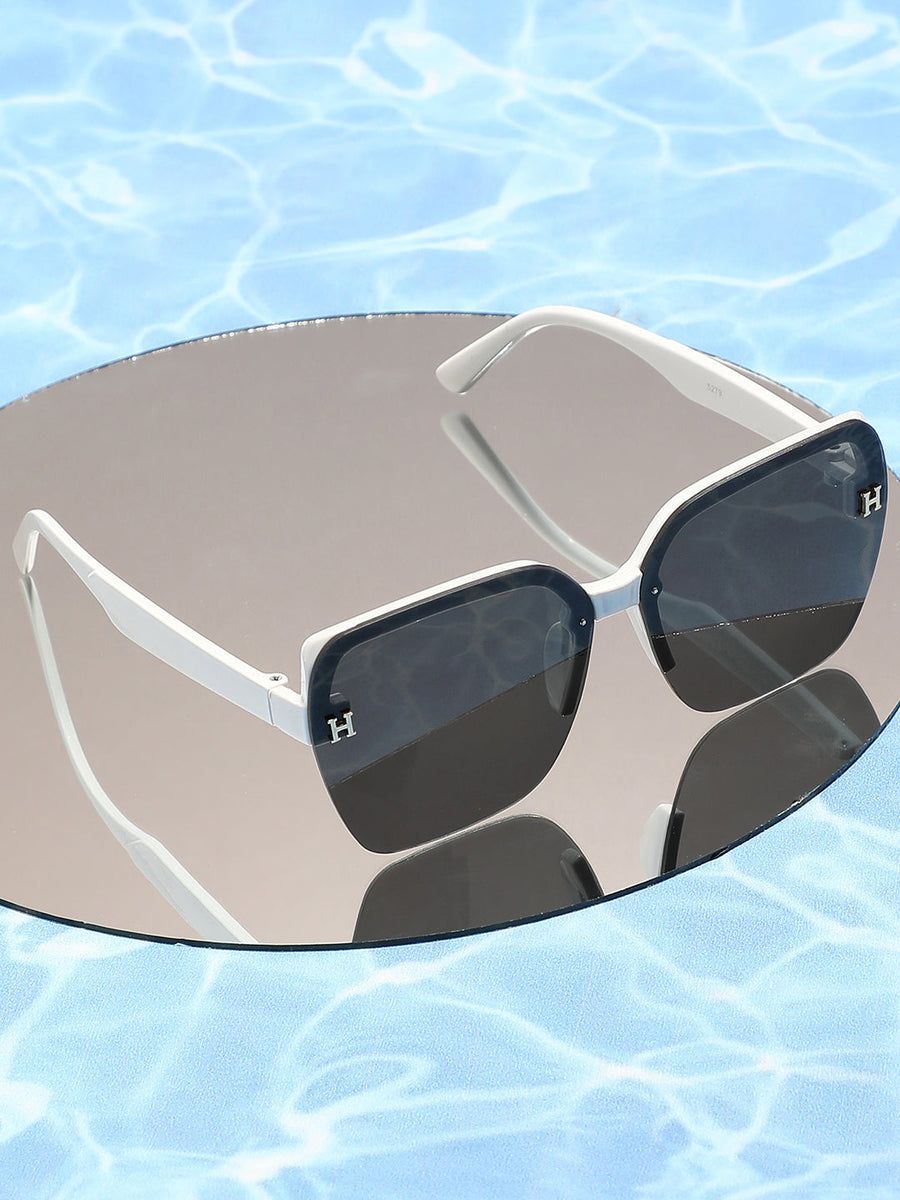 Tinted Lens Black & White Frame Oversized Sunglass - Shop authentic Indian Women's Fashion by Haute Sauce