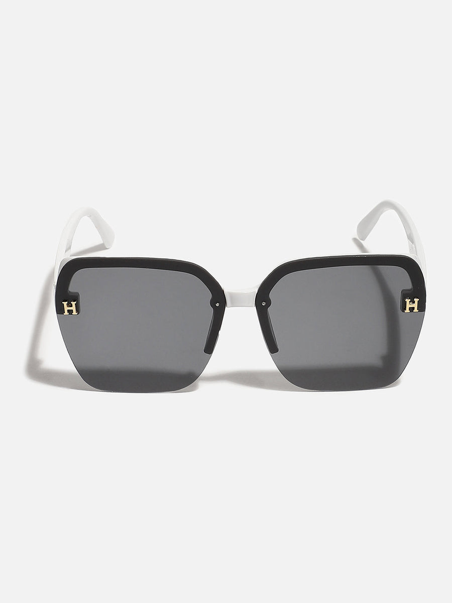 Tinted Lens Black & White Frame Oversized Sunglass - Shop authentic Indian Women's Fashion by Haute Sauce