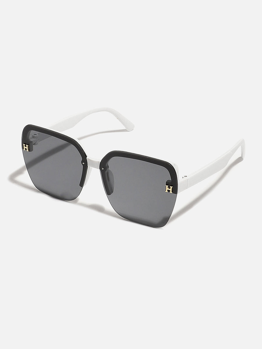 Tinted Lens Black & White Frame Oversized Sunglass - Shop authentic Indian Women's Fashion by Haute Sauce