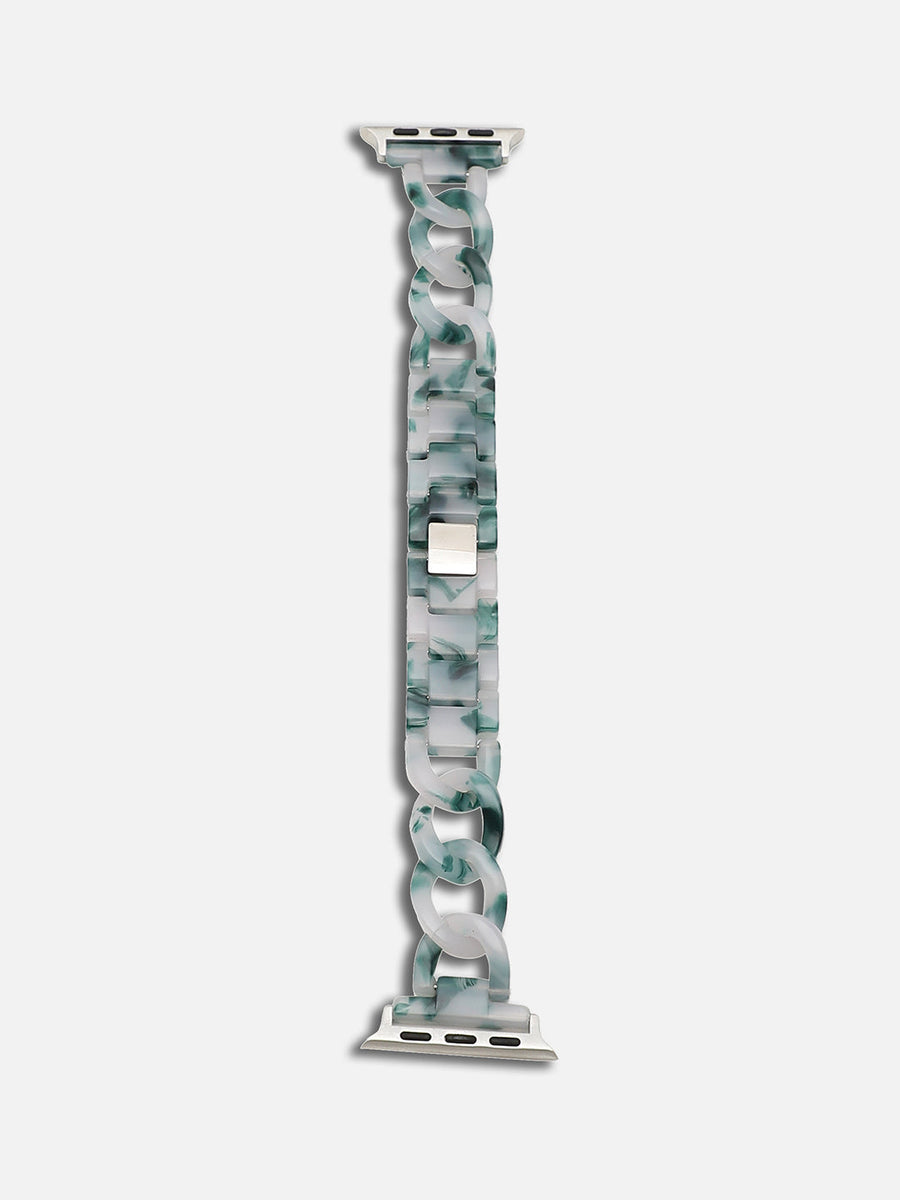 White & Green Textured Apple Watch Straps - Shop authentic Indian Women's Fashion by Haute Sauce