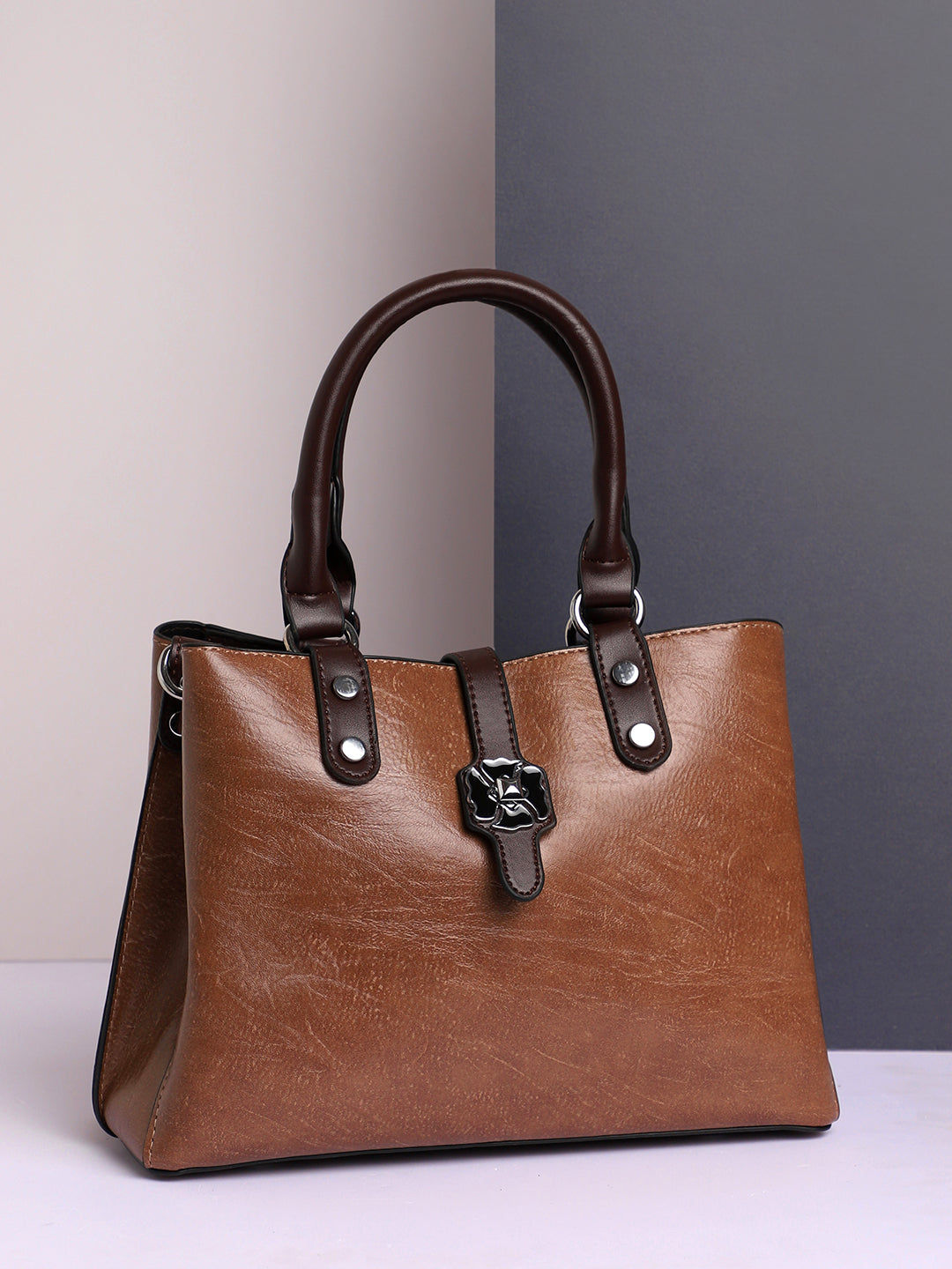 Perma Brown Tanned Handbag - Shop authentic Indian Women's Fashion by Haute Sauce
