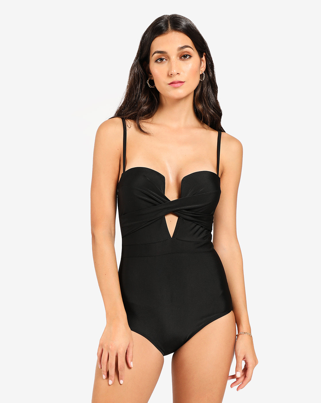 Solid Black Shoulder Strap Monokini - Shop authentic Indian Women's Fashion by Haute Sauce