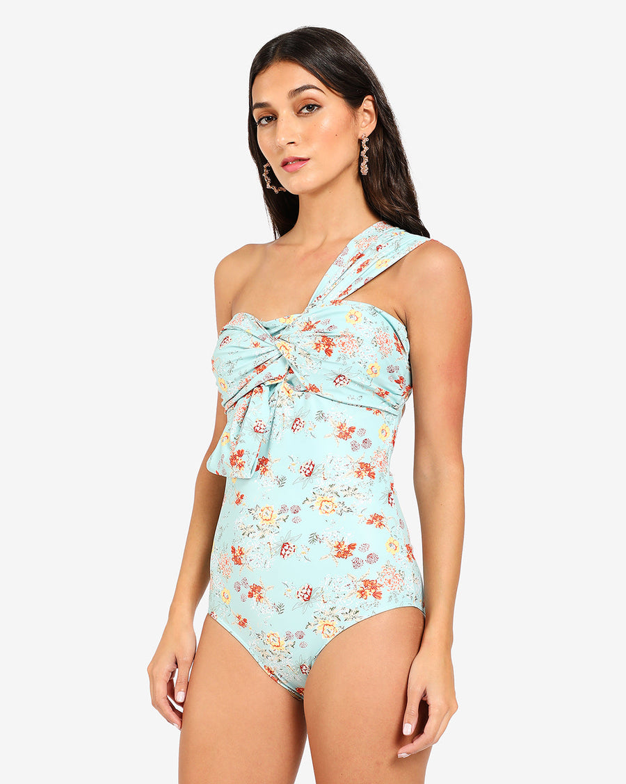 Floral Print One Shoulder Swim Suit - Shop authentic Indian Women's Fashion by Haute Sauce