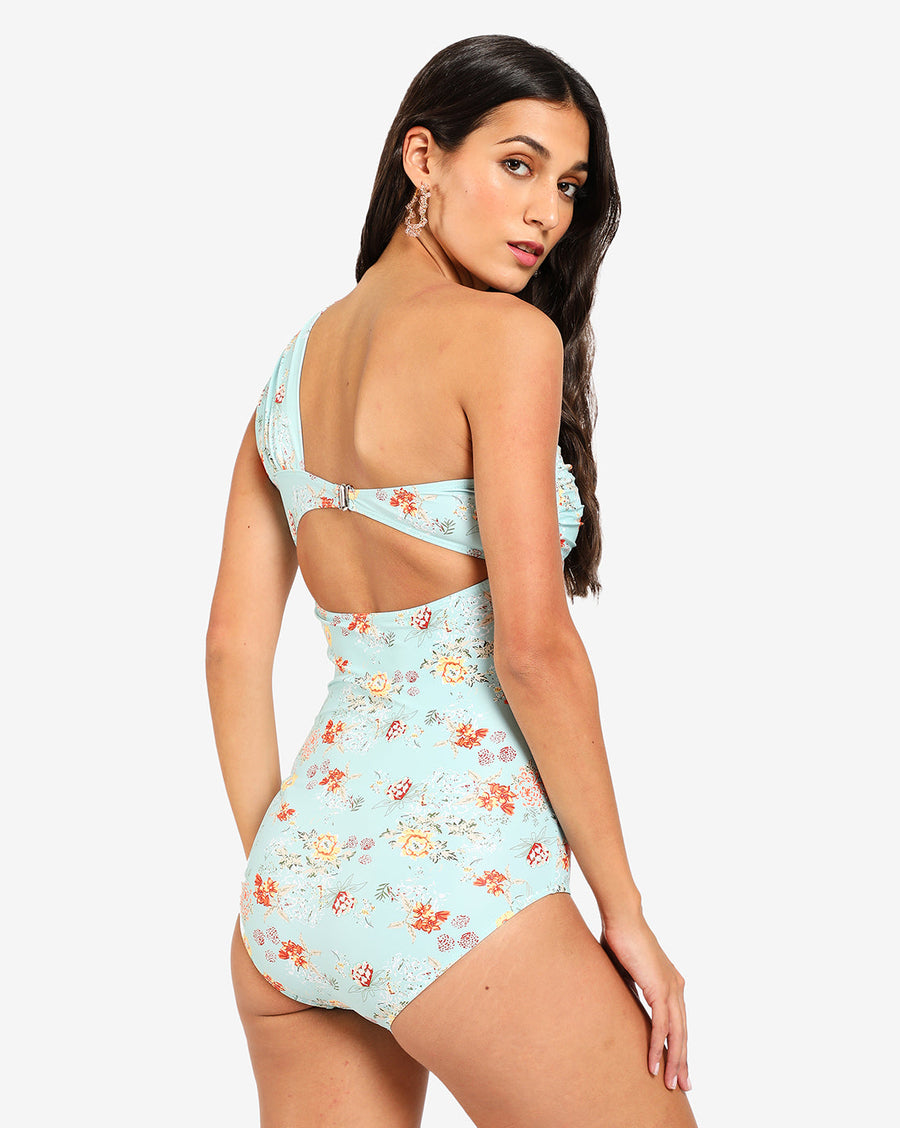 Floral Print One Shoulder Swim Suit - Shop authentic Indian Women's Fashion by Haute Sauce