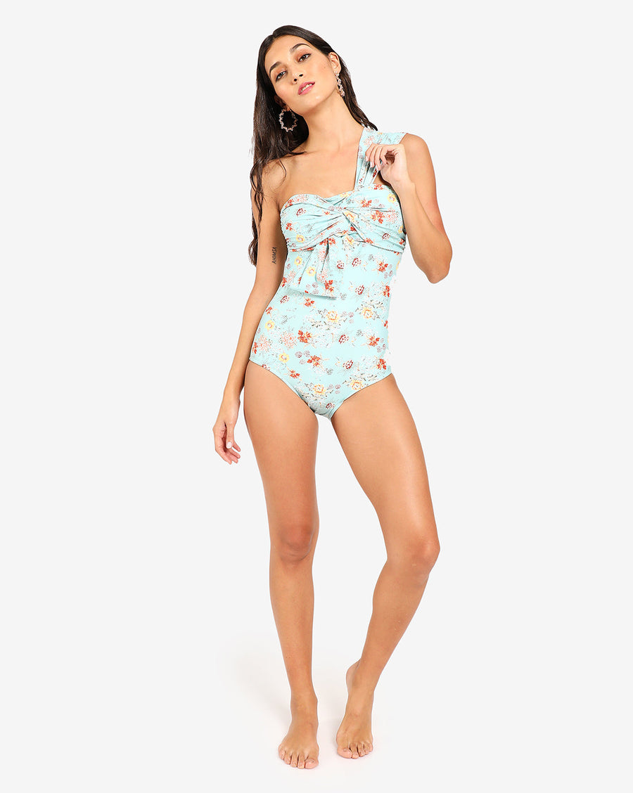 Floral Print One Shoulder Swim Suit - Shop authentic Indian Women's Fashion by Haute Sauce