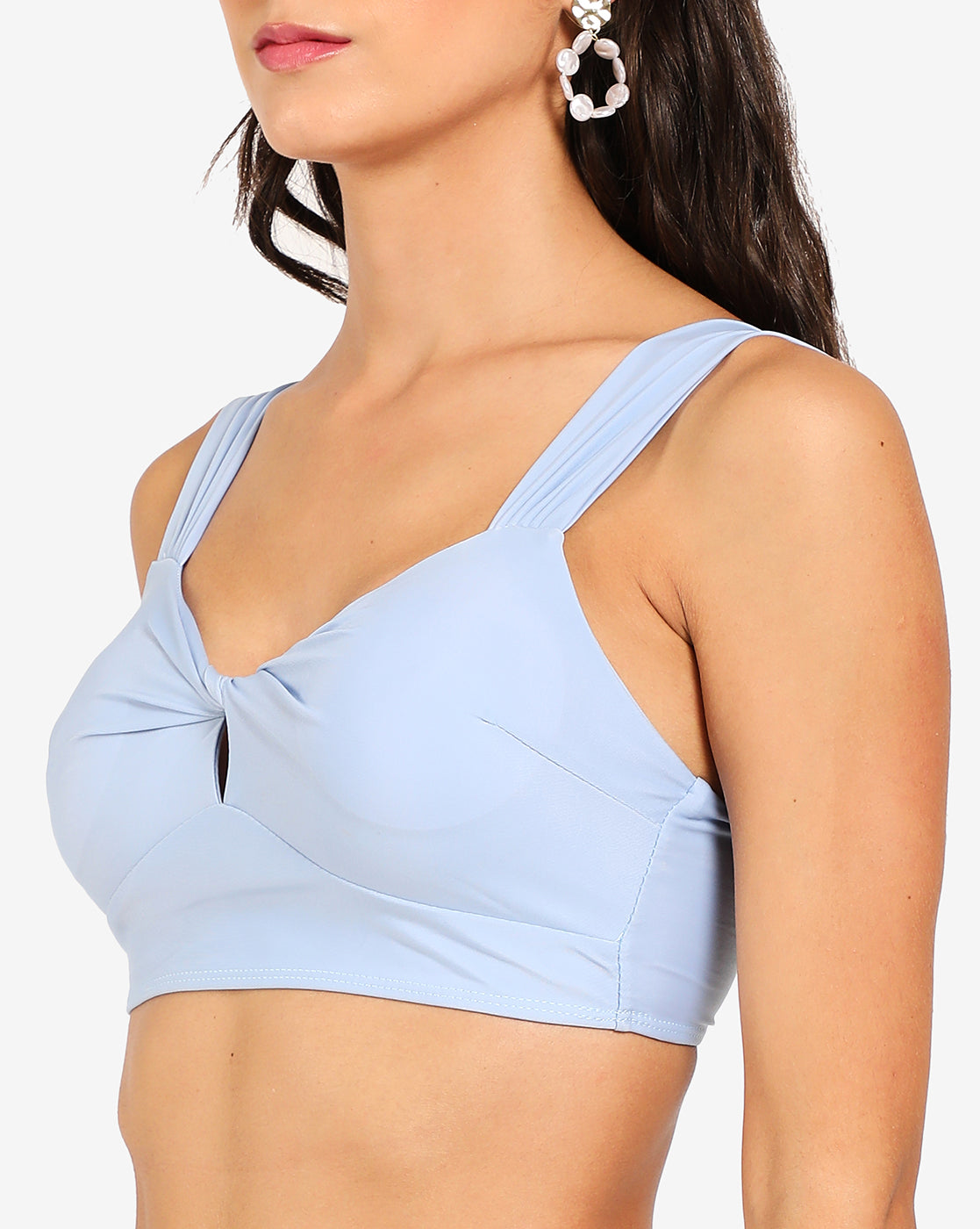 Blue Solid 2 Piece Swim Suit - Shop authentic Indian Women's Fashion by Haute Sauce