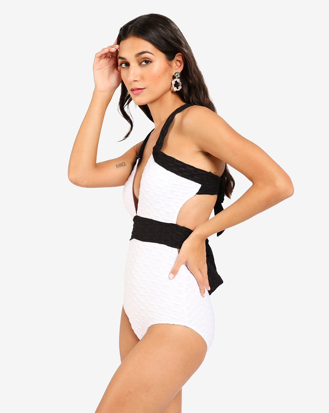 Plunge Neck Multi Wear Swimsuit - Shop authentic Indian Women's Fashion by Haute Sauce