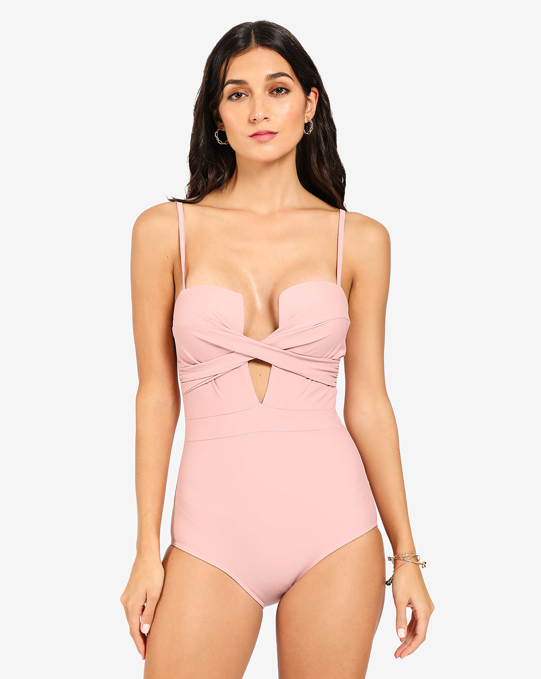Pink Shoulder Strap Swimsuit - Shop authentic Indian Women's Fashion by Haute Sauce