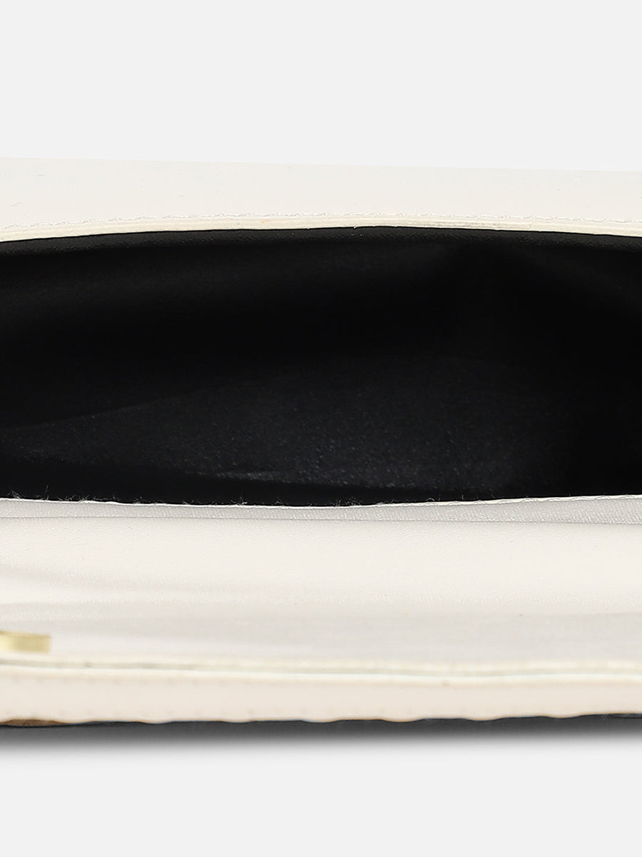 White Solid Vegan Leather Handbag - Shop authentic Indian Women's Fashion by Haute Sauce