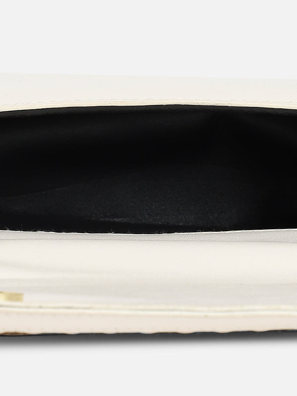 White Solid Vegan Leather Handbag - Shop authentic Indian Women's Fashion by Haute Sauce
