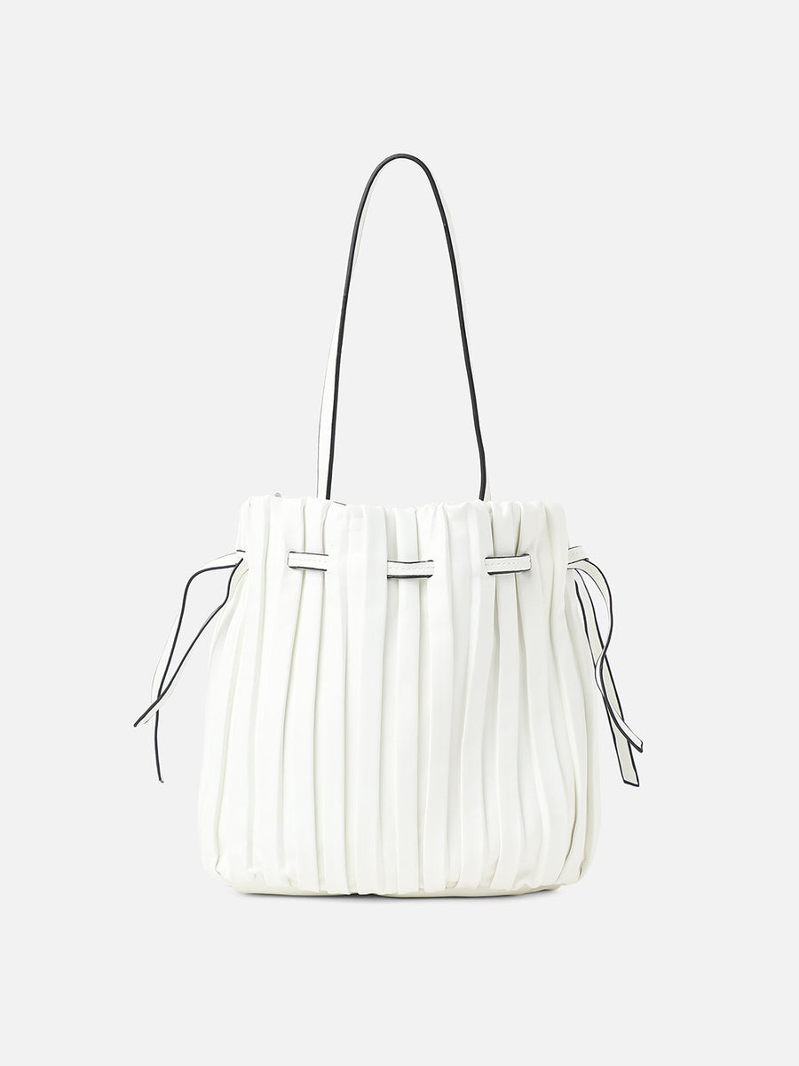 Tug-And-Go White Bucket Bag - Shop authentic Indian Women's Fashion by Haute Sauce