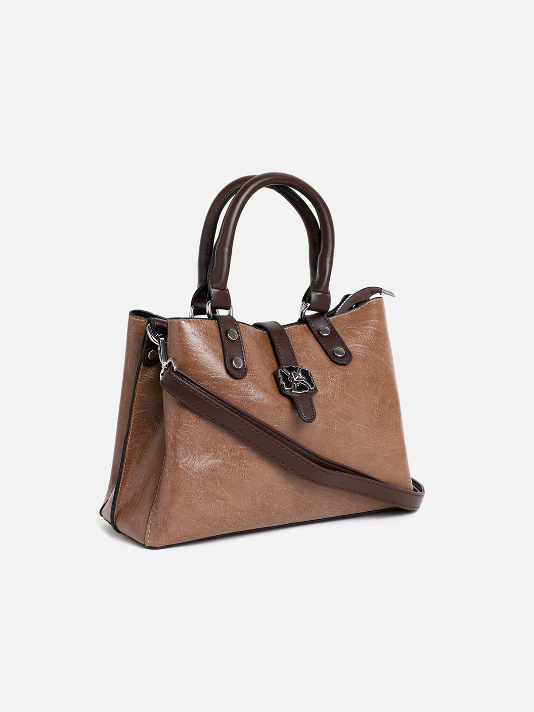 Perma Brown Tanned Handbag - Shop authentic Indian Women's Fashion by Haute Sauce