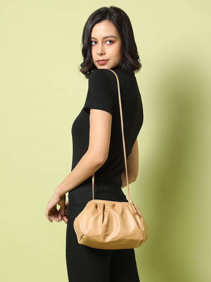 Warm-Hued Tan Brown Cross Body Bag - Shop authentic Indian Women's Fashion by Haute Sauce