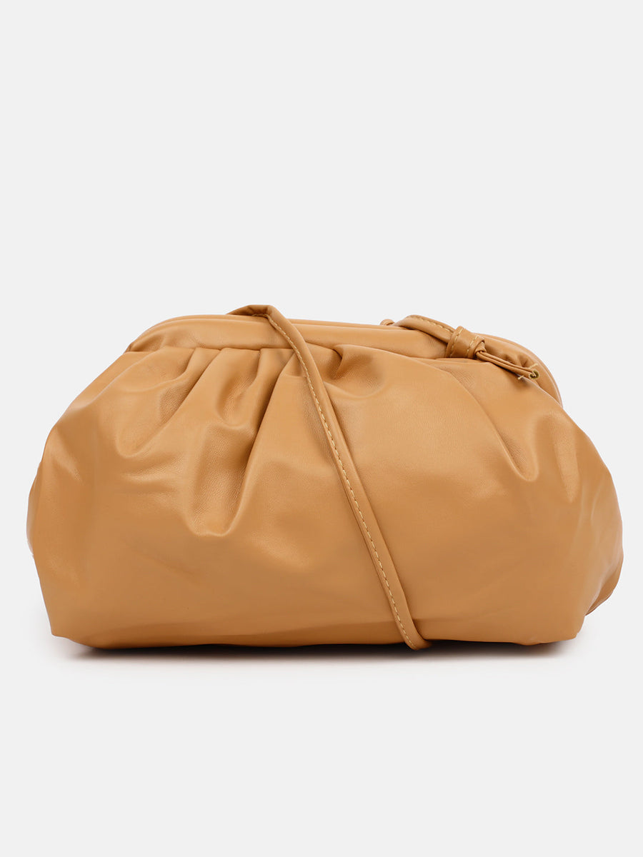 Warm-Hued Tan Brown Cross Body Bag - Shop authentic Indian Women's Fashion by Haute Sauce