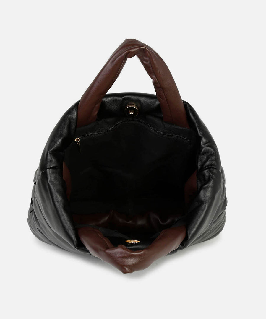 Mystical Quilted Black Tote Bag - Shop authentic Indian Women's Fashion by Haute Sauce