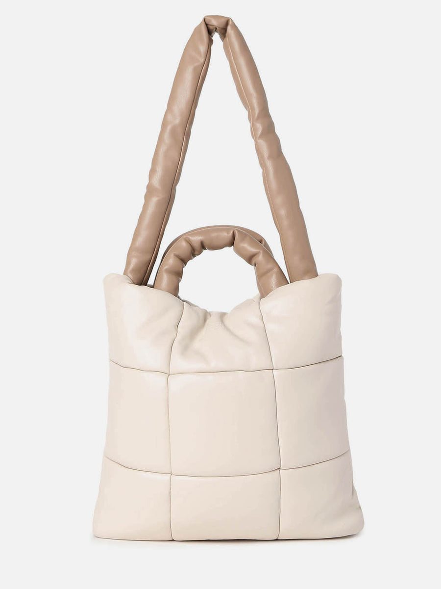 Tufted Treasure Beige Tote Bag - Shop authentic Indian Women's Fashion by Haute Sauce
