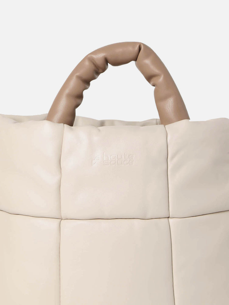 Tufted Treasure Beige Tote Bag - Shop authentic Indian Women's Fashion by Haute Sauce