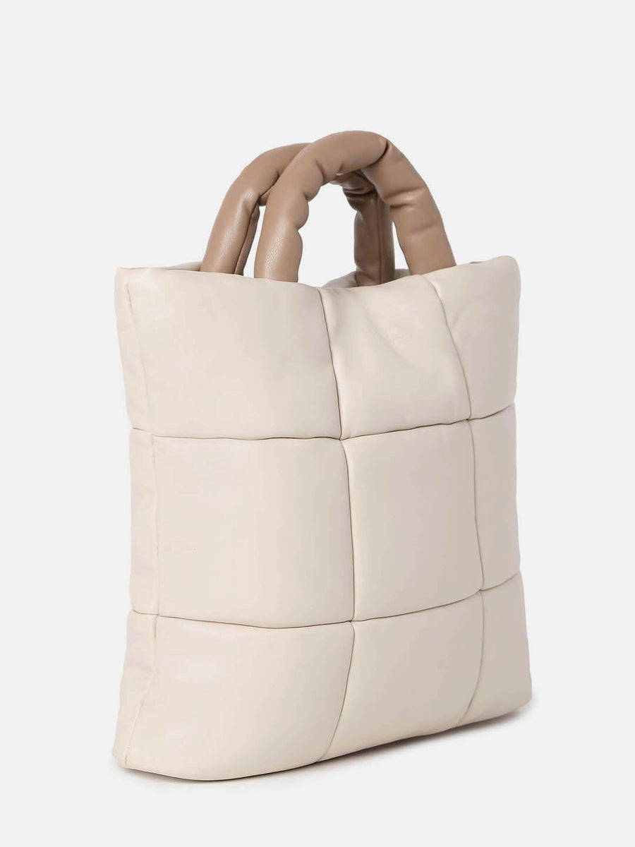 Tufted Treasure Beige Tote Bag - Shop authentic Indian Women's Fashion by Haute Sauce
