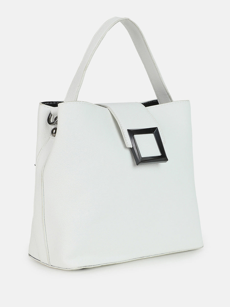 Pure Perfection White Bucket Bag - Shop authentic Indian Women's Fashion by Haute Sauce