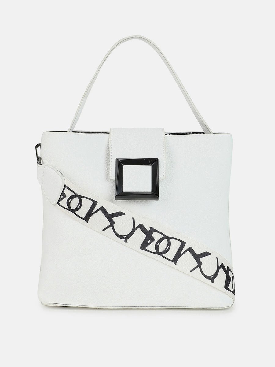 Pure Perfection White Bucket Bag - Shop authentic Indian Women's Fashion by Haute Sauce