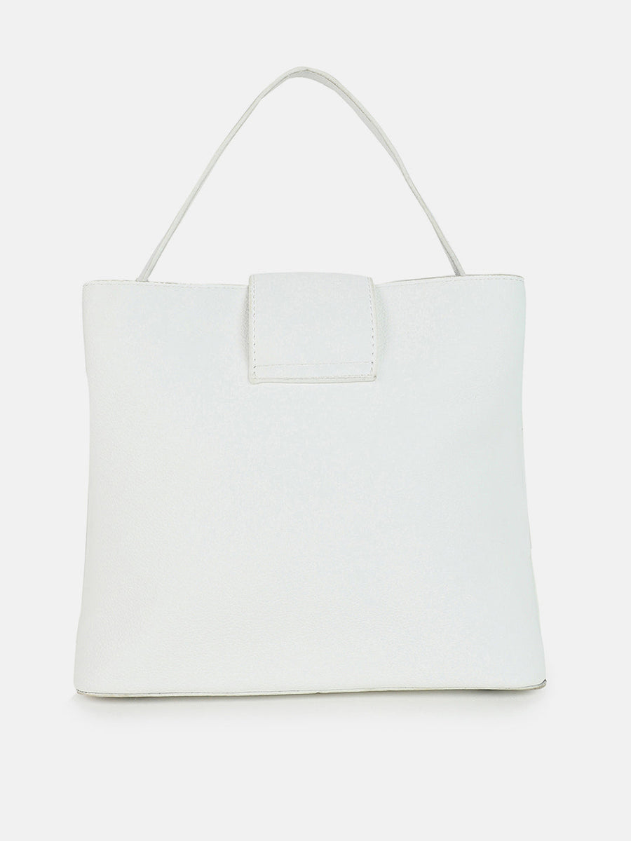 Pure Perfection White Bucket Bag - Shop authentic Indian Women's Fashion by Haute Sauce