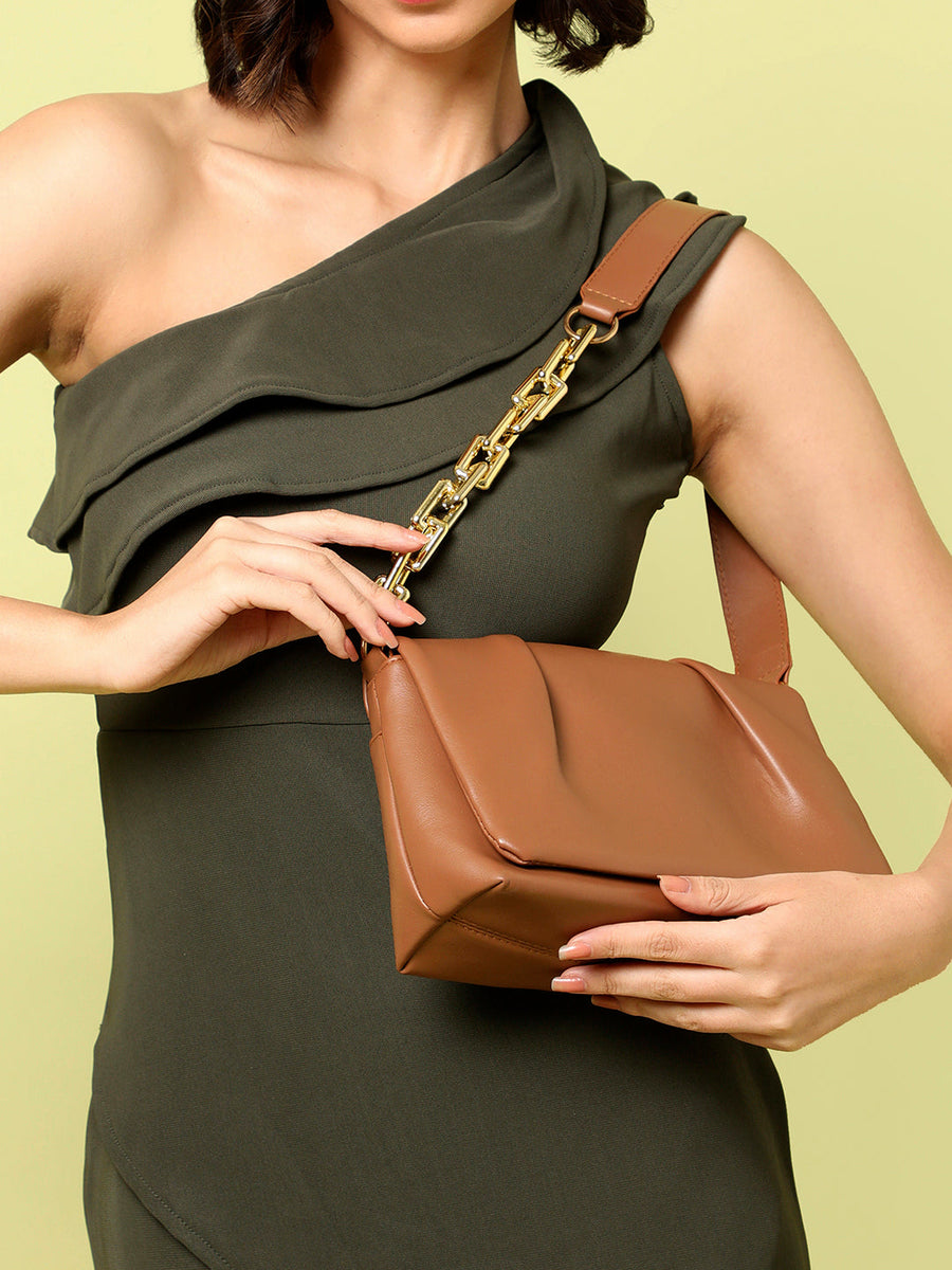 Cocoa Brown Cross Body Bag - Shop authentic Indian Women's Fashion by Haute Sauce