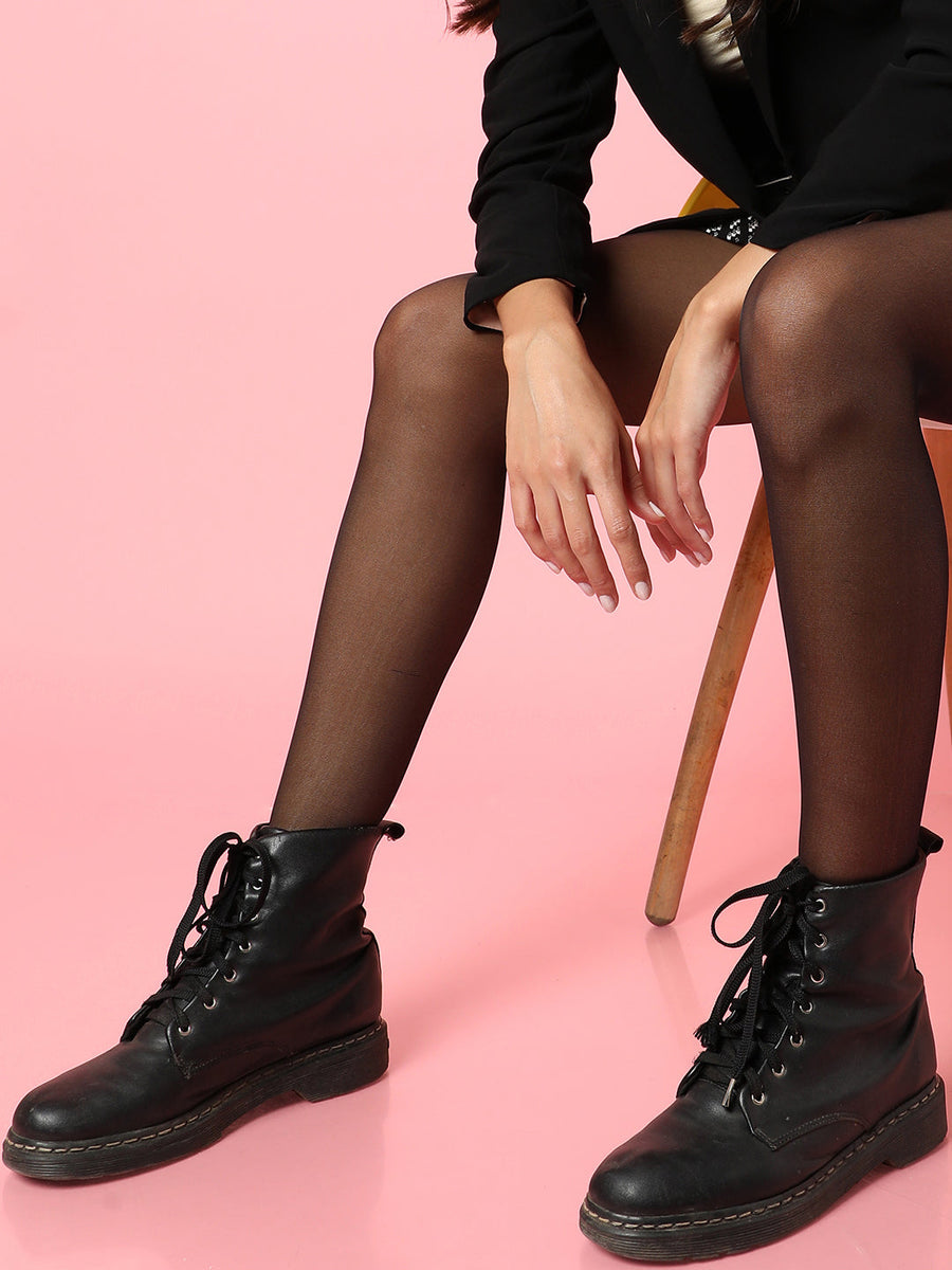 Black Solid Sheer Stockings - Shop authentic Indian Women's Fashion by Haute Sauce