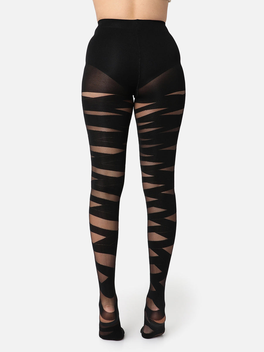 Black Striped Stockings - Shop authentic Indian Women's Fashion by Haute Sauce