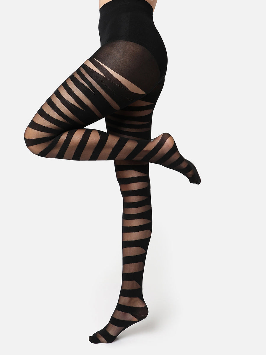 Black Striped Stockings - Shop authentic Indian Women's Fashion by Haute Sauce