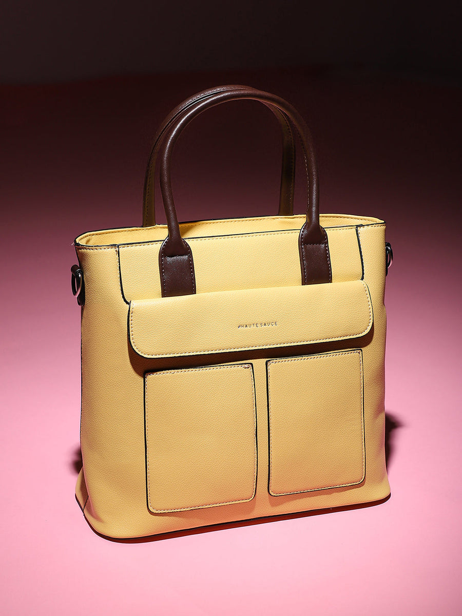 Everyday Essential Tote Bag - Light Yellow - Shop authentic Indian Women's Fashion by Haute Sauce