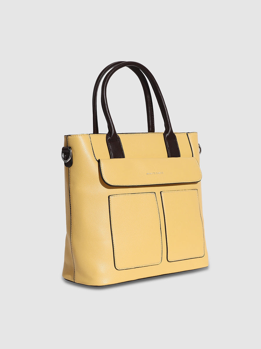 Everyday Essential Tote Bag - Light Yellow - Shop authentic Indian Women's Fashion by Haute Sauce