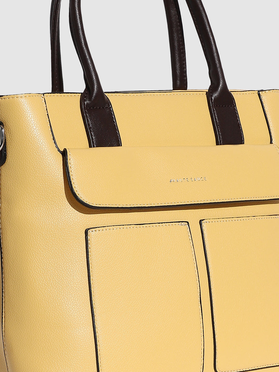 Everyday Essential Tote Bag - Light Yellow - Shop authentic Indian Women's Fashion by Haute Sauce