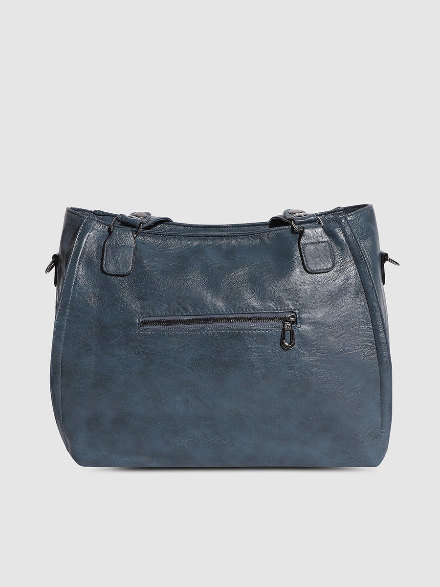 Block Stitch Handbag - Indigo Blue - Shop authentic Indian Women's Fashion by Haute Sauce