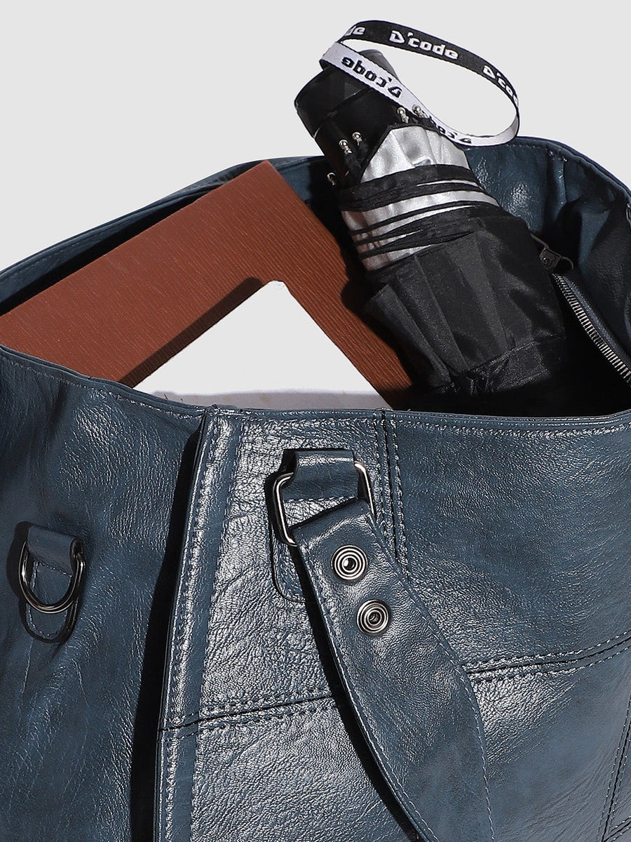 Block Stitch Handbag - Indigo Blue - Shop authentic Indian Women's Fashion by Haute Sauce