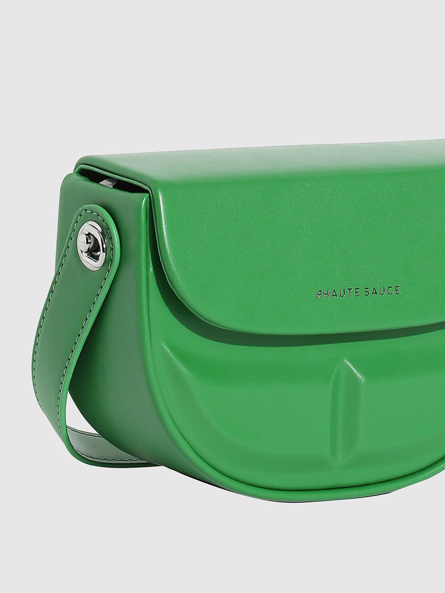 Structured Curve Handbag - Green - Shop authentic Indian Women's Fashion by Haute Sauce