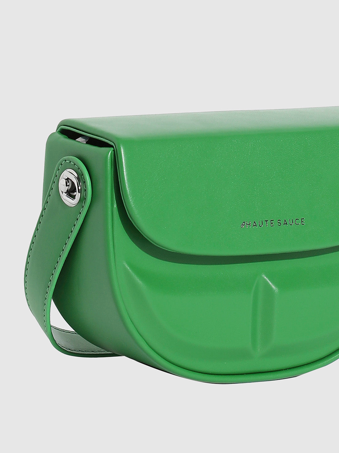 Structured Curve Handbag - Green - Shop authentic Indian Women's Fashion by Haute Sauce